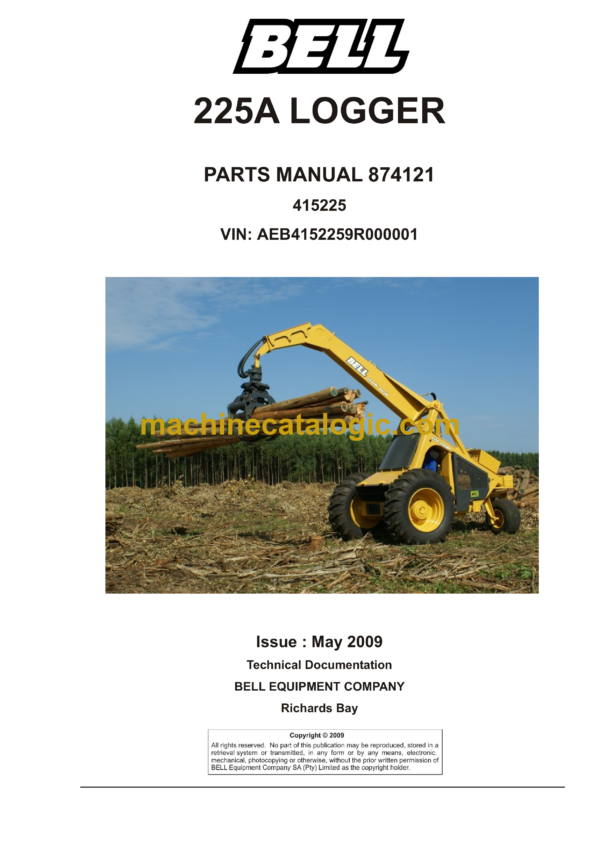 Bell 225A Logger Parts Manual (874121, 874069, 874005)