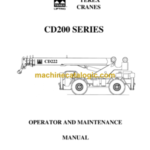 Terex CD200 Series Crane Operator and Maintenance Manual