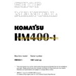 Komatsu HM400-1 Dump Truck Shop Manual (SEBM023020)