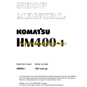 Komatsu HM400-1 Dump Truck Shop Manual (SEBM023020)