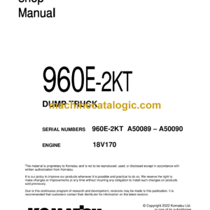 Komatsu 960E-2KT Dump Truck Shop Manual (CEBM030700)