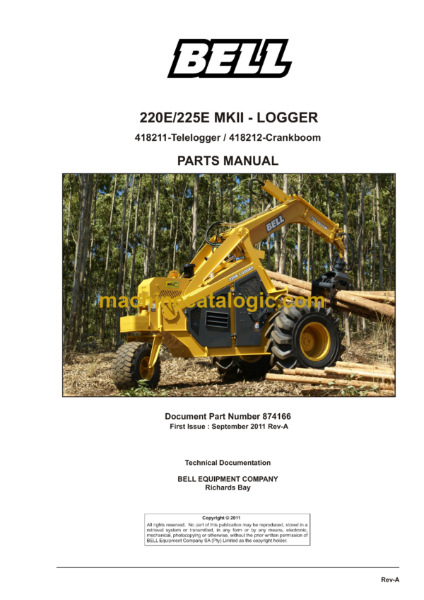 Bell 220E, 225E MKII Logger Parts Manual (874166)