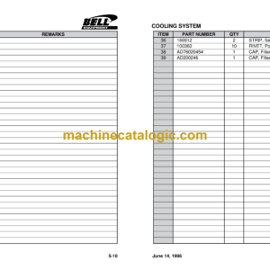 Bell B25C Mk II 6X6 and 6X4 Articulated Dump Truck Parts Manual (872203 October 1996)