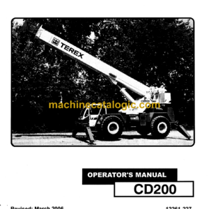 Terex CD200 Crane Operator's Manual