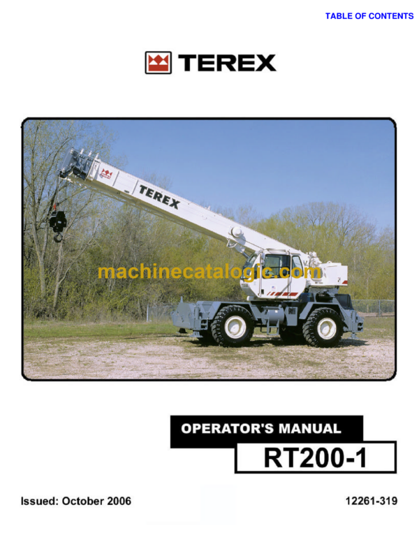 Terex RT200-1 Crane Operator's Manual