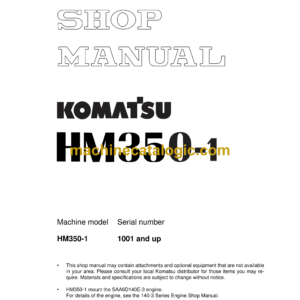 Komatsu HM350-1 Dump Truck Shop Manual (SEBM024915)