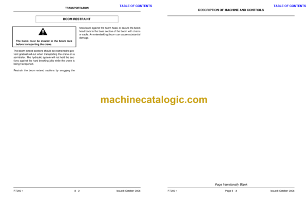 Terex RT200-1 Crane Operator's Manual - Image 4