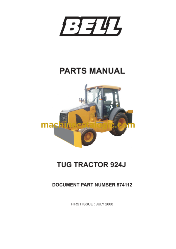 Bell 924J Tug Tractor Parts Manual (874112)