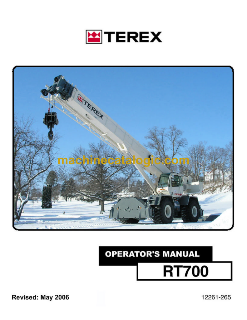 Rt700 Terex RT700 Crane Operator's Manual