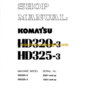 Komatsu HD320-3, HD325-3 Dump Truck Shop Manual (SEBM0566D03)