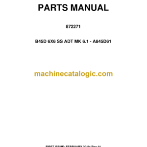 Bell B45D 6X6 SS ADT MK 6.1 - A845D61 Articulated Dump Truck Parts Manual (872271 2010 Rev-A)