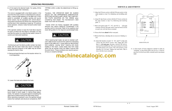 Terex RT700 Crane Operator's Manual - Image 3