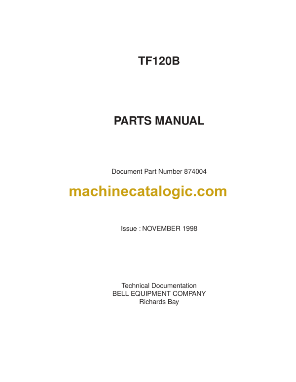 Bell TF120B Tracked Feller Buncher Parts Manual (874004)