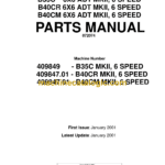 Bell B35C 6X6 ADT MKII, 6 SPEED B40CR 6X6 ADT MKII, 6 SPEED B40CM 6X6 ADT MKII, 6 SPEED Articulated Dump Truck Parts Manual (872074)