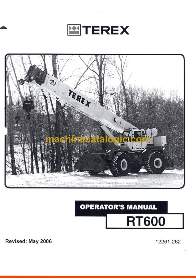 Terex RT600 Crane Operator's Manual (12261-262)