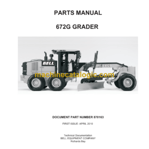 Bell 672G Grader Parts Manual (870163)