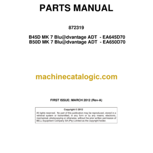 Bell B45D, B50D Blu@dvantage ADT Parts Manual (872319) (EA645D70, EA650D70)