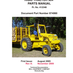 Bell 904 Rigid Tractor Parts Manual (874060)