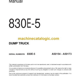 Komatsu 830E-5 Dump Truck Shop Manual (CEBM035504)