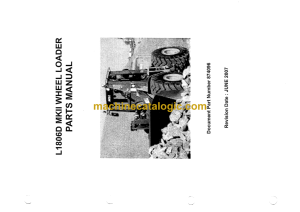 Bell L1806D Mk II Wheel Loader Parts Manual (874096)