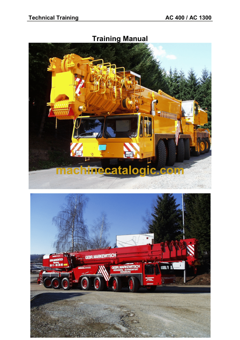 Terex AC400, AC1300 Crane Technical Training Manual