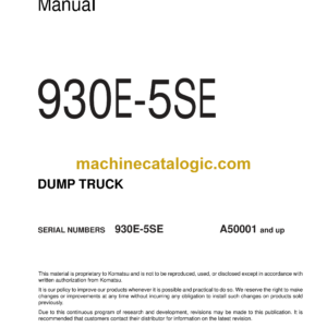 Komatsu 930E-5SE Dump Truck Shop Manual (CEBM035300)