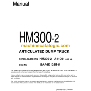 Komatsu HM300-2 Articulated Dump Truck Shop Manual (CEBM007700)