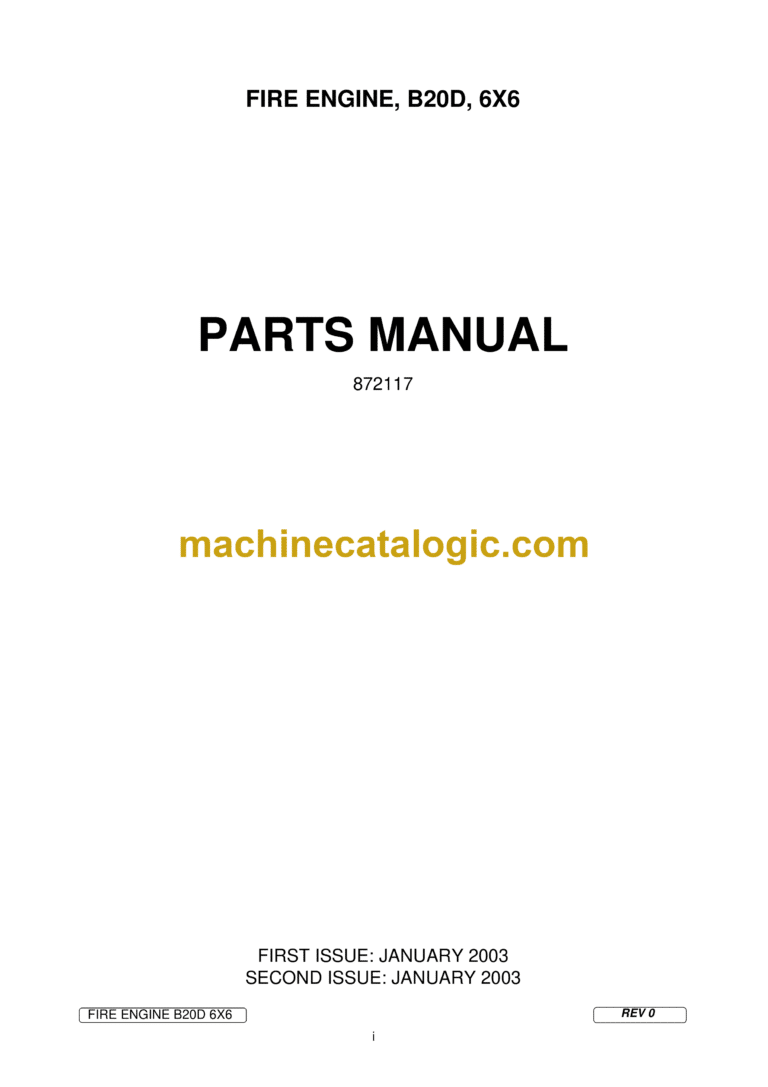 Bell B20D, 6X6 Fire Engine Parts Manual (872117)