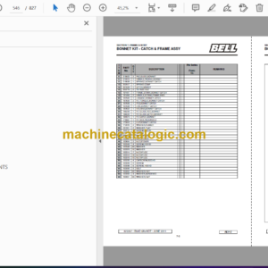 Bell B50D 6X6 SS ADT MK 6.1 Articulated Dump Truck Parts Manual (872267) (A850D61)