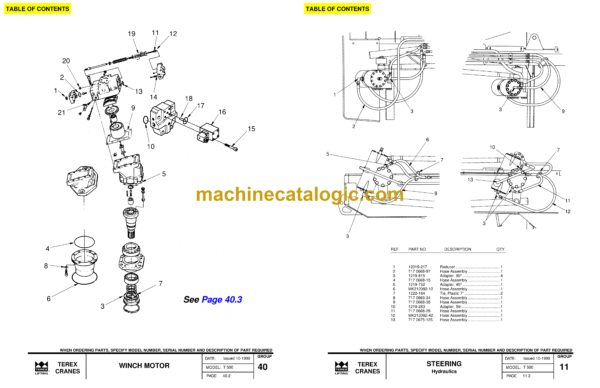 Terex T500 Series Crane Parts Manual (12261-228) - Image 3