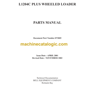 Bell L1204C Plus Wheeled Loader Parts Manual (873005)