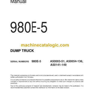 Komatsu 980E-5 Dump Truck Shop Manual (CEBM033010)