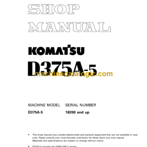 Komatsu D375A-5 Dump Truck Shop Manual (SEBM035200)