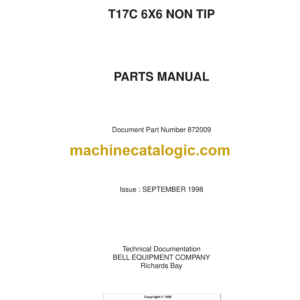 Bell T17C 6X6 Non Tip Timber Truck Parts Manual (872009)