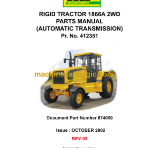 Bell 1866A 2WD Rigid Tractor Parts Manual (874050 October 2002 Rev-03)