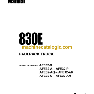 Komatsu 830E Haulpack Truck Shop Manual (DG594)