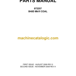 Bell B40D MkVI COAL Articulated Dump Truck Parts Manual (872257)