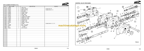 Bell 120A Cane Loader 3 Cyl, 4 Cyl Parts Manual (870213, 874063) - Image 3