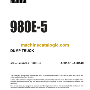 Komatsu 980E-5 Dump Truck Shop Manual (CEBM033903)