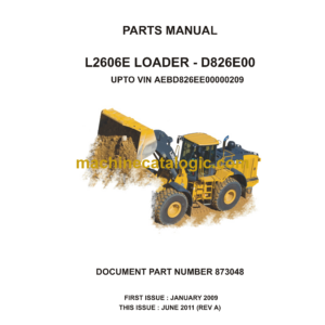 Bell L2606E Loader D826E00 Parts Manual (873048)