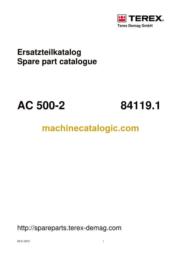 Terex AC500-2 Crane Parts Manual (84119)