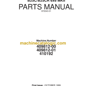 Bell B25C, B25CR 6X6 Mk II Articulated Dump Truck Parts Manual (872043-01)