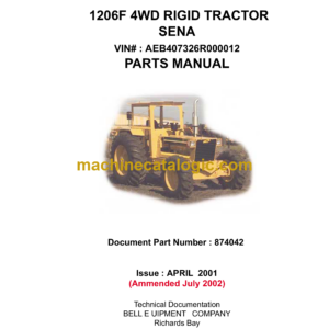 Bell 1206F 4WD Rigid Tractor Sena Parts Manual (874042)