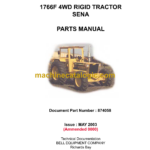 Bell 1766F 4WD Rigid Tractor Sena Parts Manual (874058, May 2003)