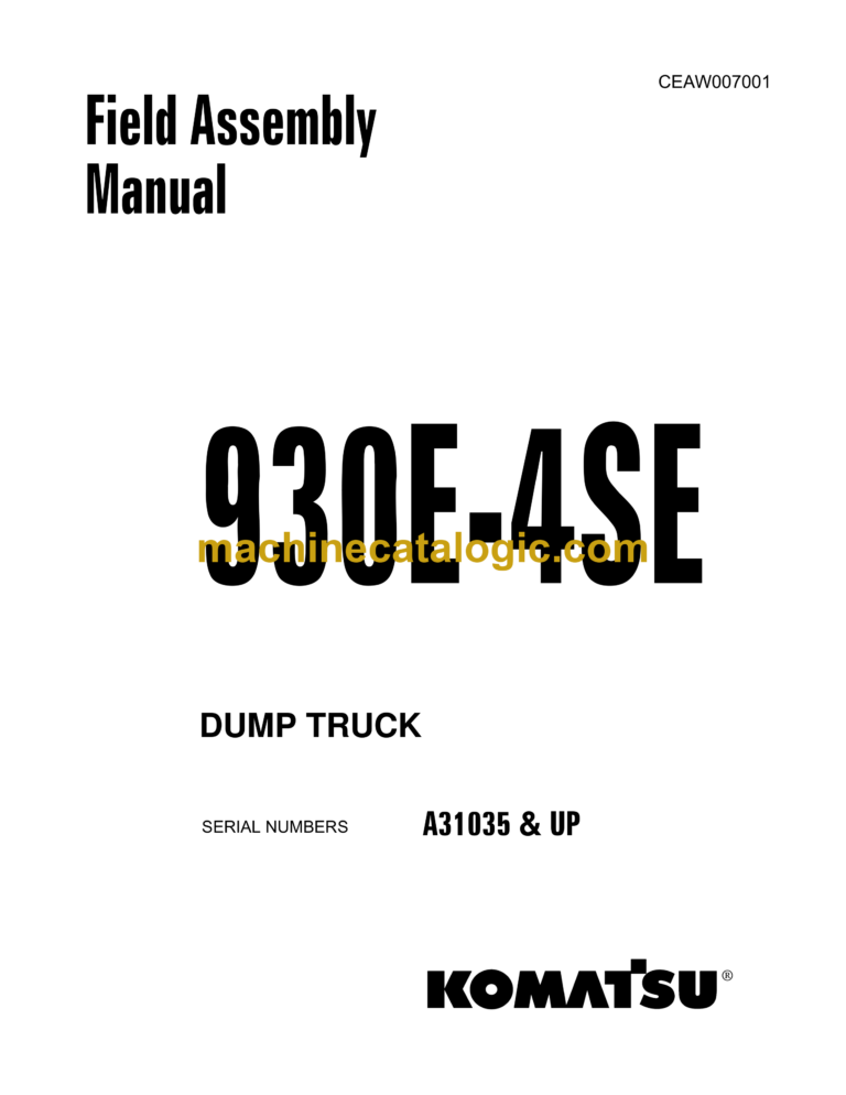 Komatsu 930E-4SE Dump Truck Shop Manual (CEAW007001)