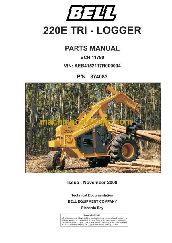 Bell 220E Tri-Logger Parts Manual (874083)