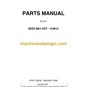 Bell B25D Mk V ADT - 416812 Articulated Dump Truck Parts Manual (872197)