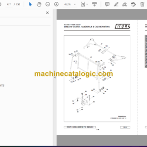 Bell B50D, B45D ADT MK 7.3 Articulated Dump Truck Parts Manual (872376) (A850D73, A845D73)