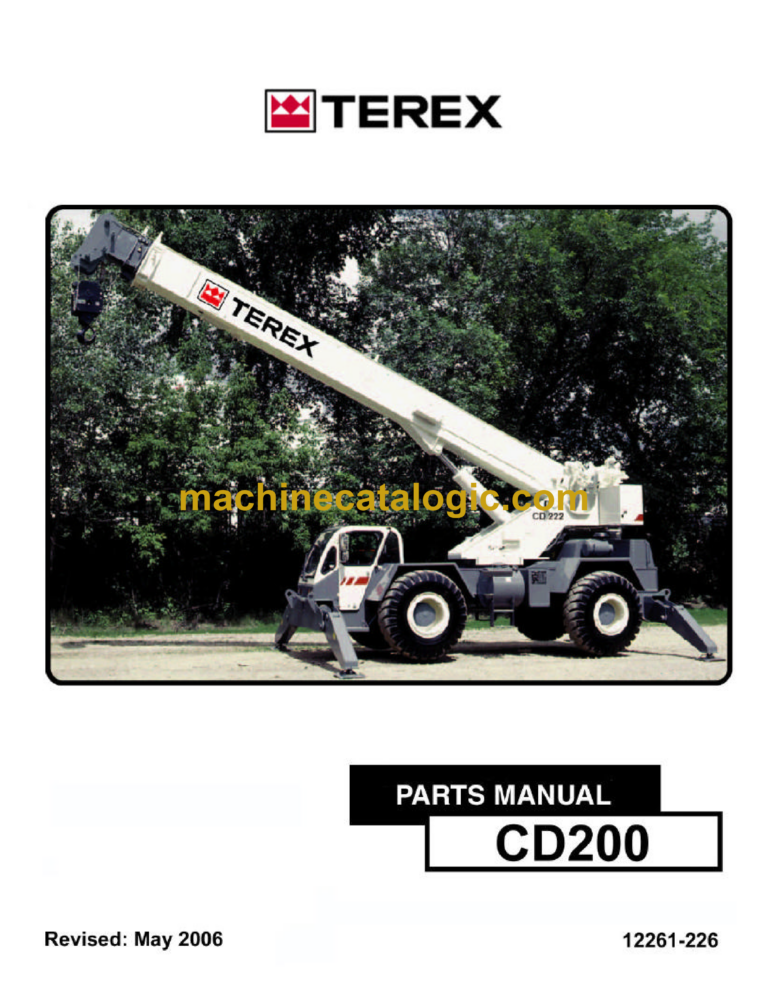 Terex CD200 Crane Parts Manual (12261-226)