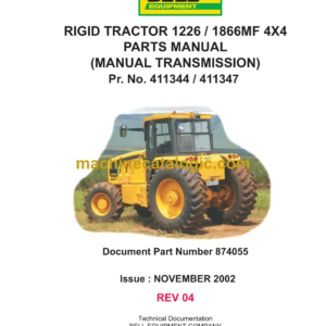 Bell 1226, 1866MF 4X4 Rigid Tractor Parts Manual (874055)